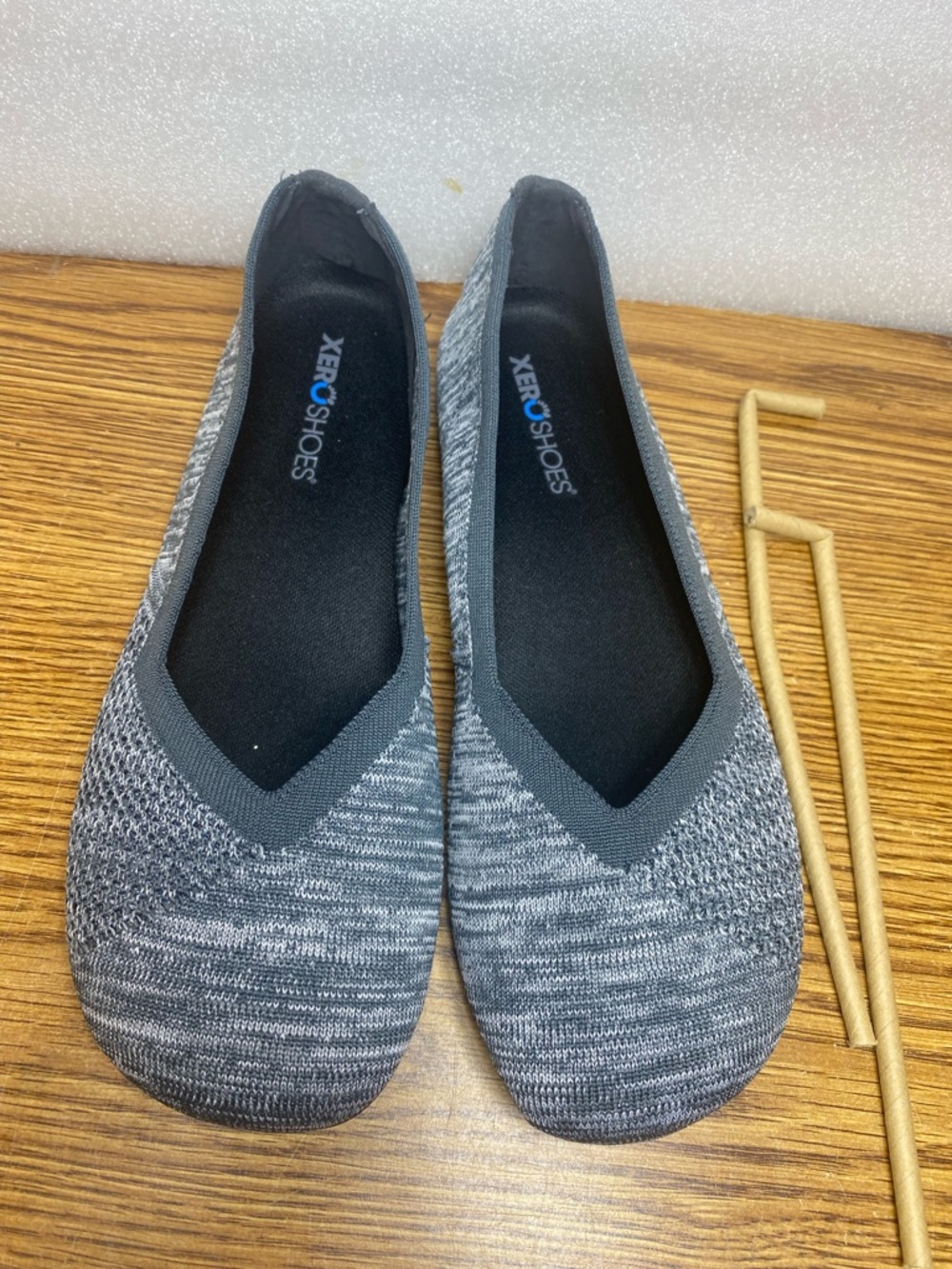 Xero Shoes Phoenix Knit gray Barefoot Minimalist Ballet Flats Womens Size 9.5